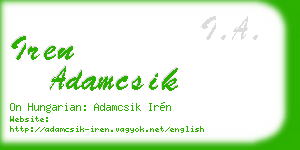 iren adamcsik business card